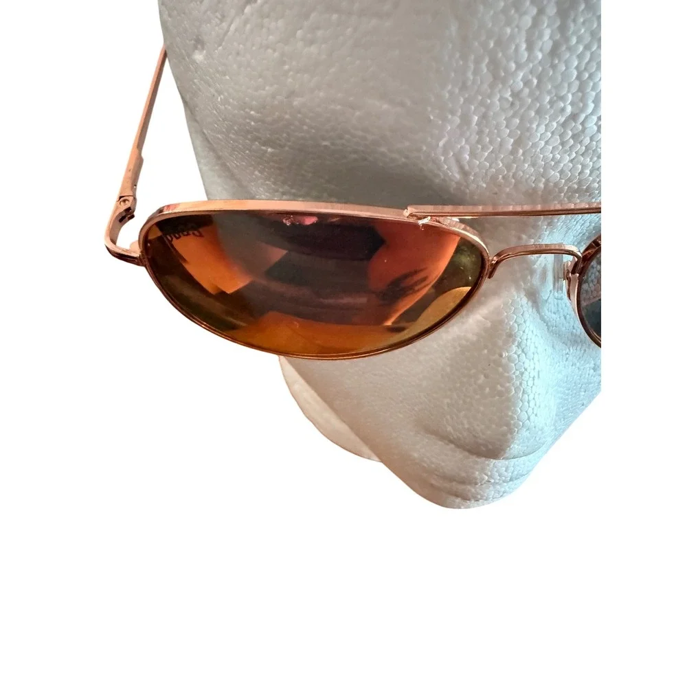 Pugs Gear M10 Aviator Sunglasses Rose Gold Mirrored Lens‎ Pilot Shades Vacation